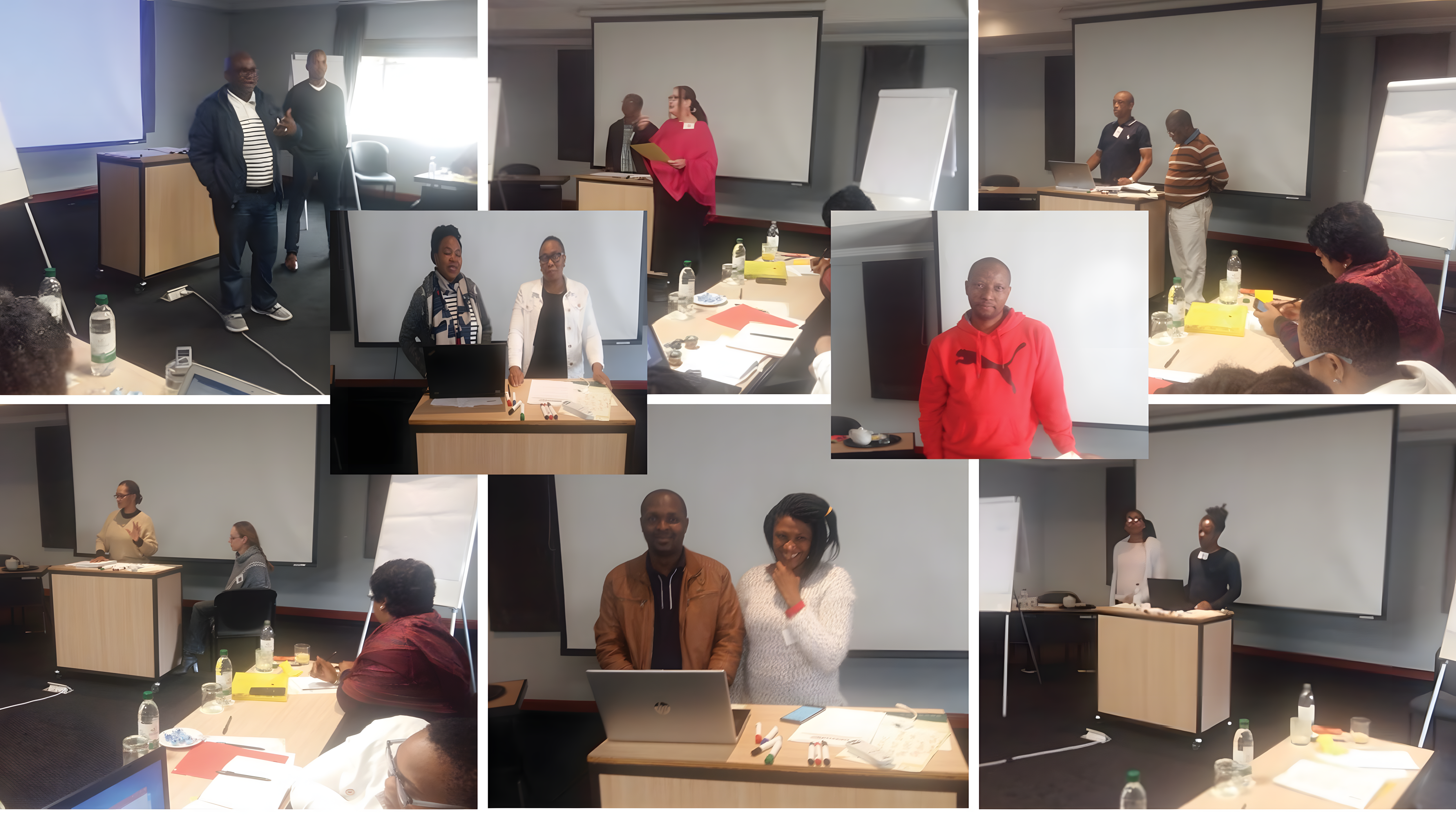 Participants delivering Pecha Kucha-style presentations showcasing their institutional induction programmes.