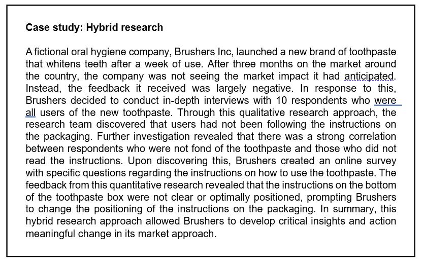 Case study: Hybrid research