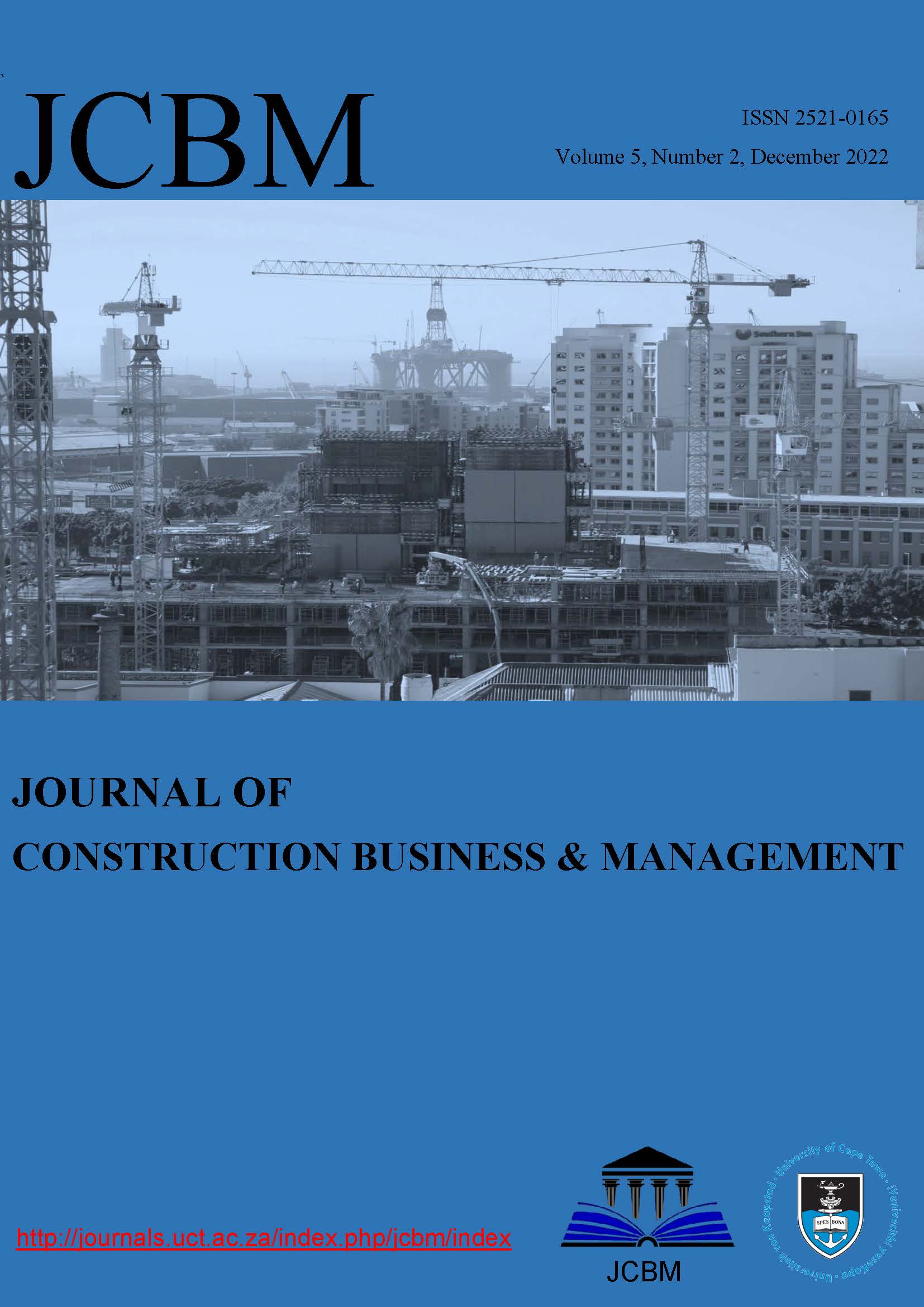 The cover page of the Journal of Construction Business and Management